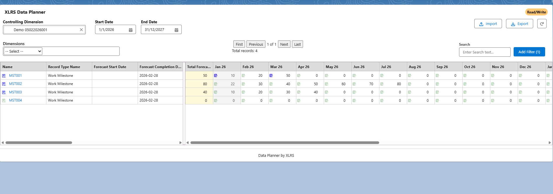 xlrs psa planner for Certinia